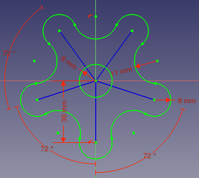 Basic_Sketcher_Tutorial (v0.19) This is a basic introduction to the tools of the Sketcher Workbench: construction mode, line, circle, arc, constraints (equality, vertical, horizontal, tangential, distance, angle, radius).