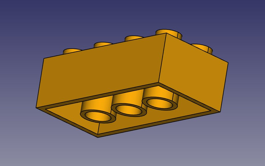 Modeling for product design (v0.16) Modeling a Lego block: sketches, vertical and horizontal distance constraints, pad, pocket, external reference, linear pattern, and assembly.